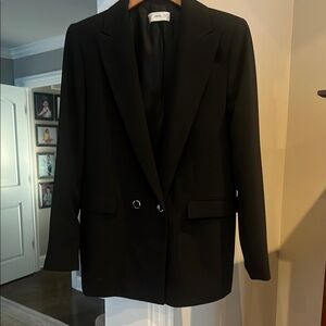 MNG Black Blazer with Silver Accents